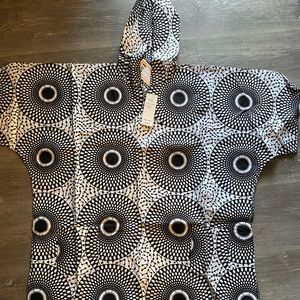 African print hooded jacket